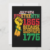 私の先祖は1776年7月4日には自由ではなかったから 招待状 (正面)