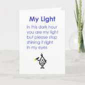 『私の光は、良おもしろいき友人のための詩』 カード (正面)