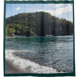 私の入り江とボート シャワーカーテン