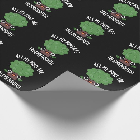 私の全てのパンチは木々の恐ろしい木のプンダークBG ラッピングペーパー (角)