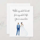 私の全ハートの図解入りの、写真付きので黒いカップルと エンクロージャーカード (正面/裏面)