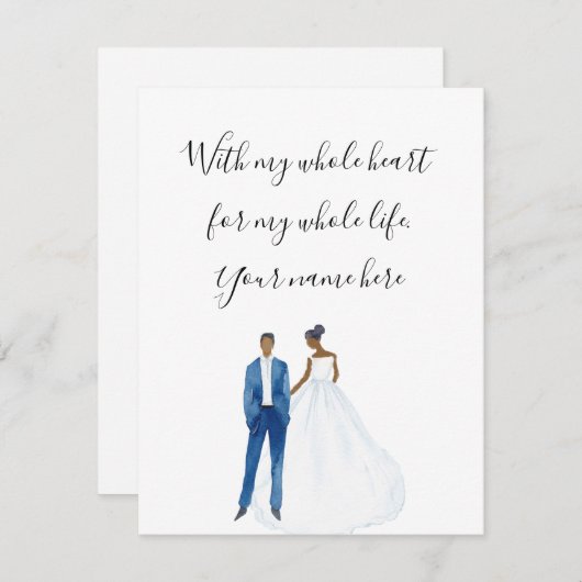 私の全ハートの図解入りの、写真付きので黒いカップルと エンクロージャーカード (正面/裏面)