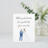 私の全ハートの図解入りの、写真付きので黒いカップルと エンクロージャーカード (スタンド正面)