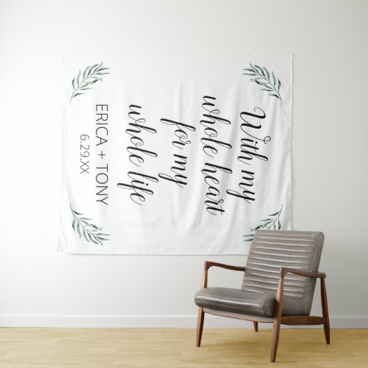 私の全心全霊 ウェディンググリーン パーソナライズド タペストリー (インサイチュ(横))