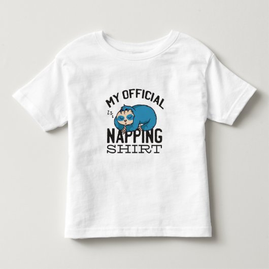 私の公式お昼寝シャツ - 怠け者のナマケモノ トドラーTシャツ (正面)