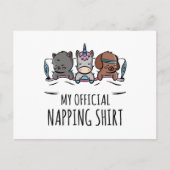 私の公式なおむつシャツ眠るユニコーン犬猫 ポストカード (正面)