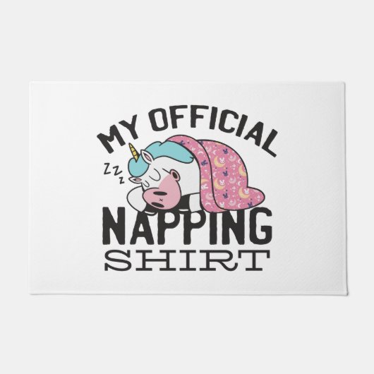 私の公式なおむつシャツ – 怠惰な眠りユニコーン ドアマット (正面)