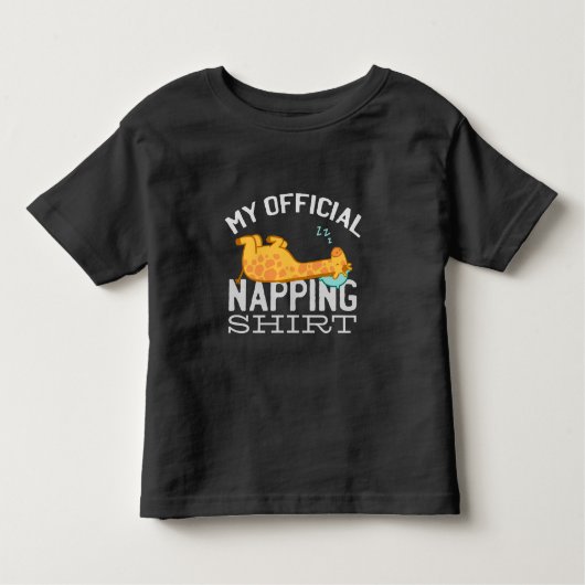 私の公式なおむつシャツ – 怠惰な眠るキリン トドラーTシャツ (正面)
