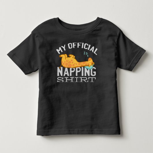 私の公式なおむつシャツ – 怠惰な眠るキリン トドラーTシャツ (正面)