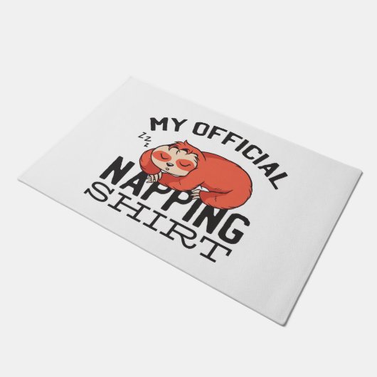 私の公式なナッピングのシャツ – 怠惰な眠るスロース ドアマット (アングル)