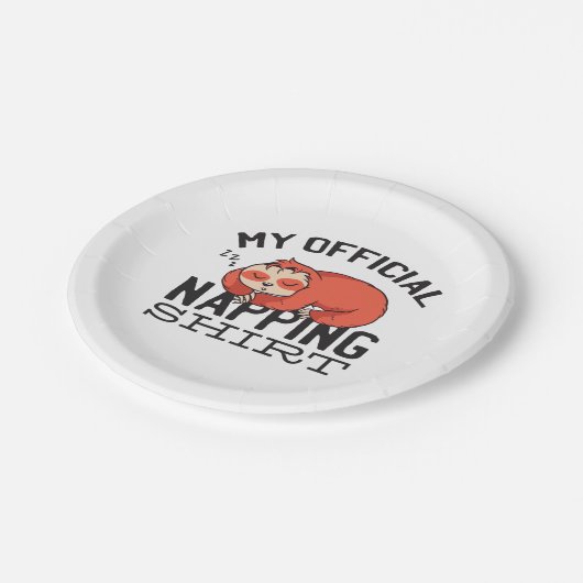 私の公式なナッピングのシャツ – 怠惰な眠るスロース ペーパープレート (アングル)