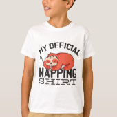 私の公式なナッピングのシャツ – 怠惰な眠るスロース Tシャツ (正面)