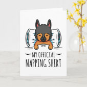 私の公式な寝癖のシャツは犬と一緒 カード (黄色い花)