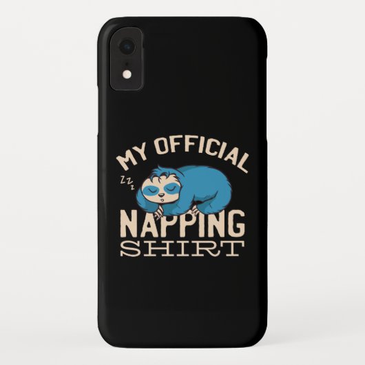私の公式のナッピングのシャツ、怠惰な眠るスロース Case-Mate iPhoneケース (裏面)