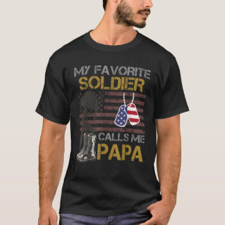 私の兵士お気に入りのは私をPapa USA American Flaという Tシャツ