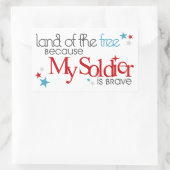 私の兵士が勇敢だから自由の国 長方形シール (バッグ)