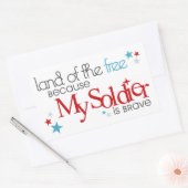 私の兵士が勇敢だから自由の国 長方形シール (封筒)