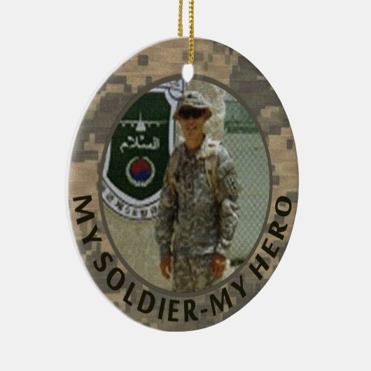 私の兵士私の英雄の軍の写真のカスタムの日付 セラミックオーナメント (右)