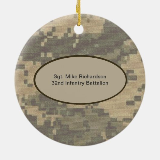 私の兵士私の英雄の軍の写真のカスタムの日付 セラミックオーナメント (裏面)