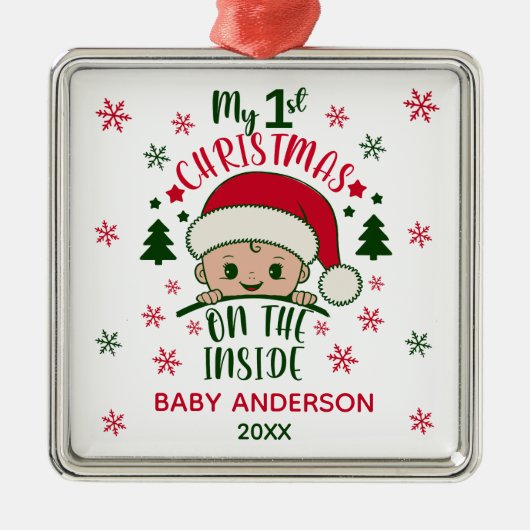 私の内側の最初のクリスマス メタルオーナメント (正面)