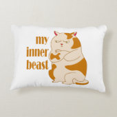 私の内獣怠惰な太った猫のやる気を起こさせる引用文 アクセントクッション (裏面)