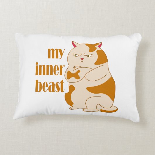 私の内獣怠惰な太った猫のやる気を起こさせる引用文 アクセントクッション (裏面)