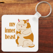 私の内獣怠惰な太った猫のやる気を起こさせる引用文 キーホルダー (裏面)