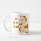 私の内獣怠惰な太った猫のやる気を起こさせる引用文 コーヒーマグカップ (左)