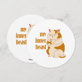 私の内獣怠惰な太った猫のやる気を起こさせる引用文 シーズンカード (正面/裏面)