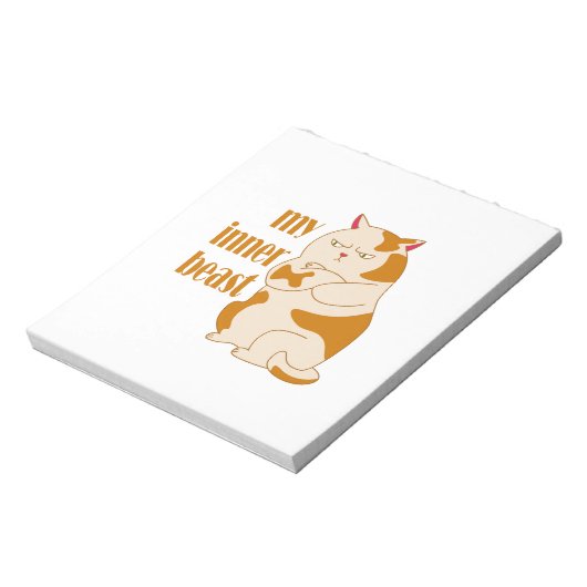 私の内獣怠惰な太った猫のやる気を起こさせる引用文 ノートパッド (回転)