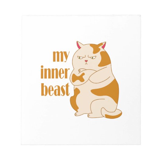 私の内獣怠惰な太った猫のやる気を起こさせる引用文 ノートパッド (正面)