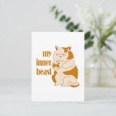 私の内獣怠惰な太った猫のやる気を起こさせる引用文 ポストカード (スタンド正面)