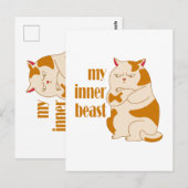 私の内獣怠惰な太った猫のやる気を起こさせる引用文 ポストカード (正面/裏面)