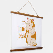 私の内獣怠惰な太った猫のやる気を起こさせる引用文 吊り下げ型タペストリー (傾斜あり)