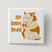 私の内獣怠惰な太った猫のやる気を起こさせる引用文 缶バッジ (正面)
