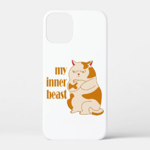 私の内獣怠惰な太った猫のやる気を起こさせる引用文 iPhone 12 MINI ケース