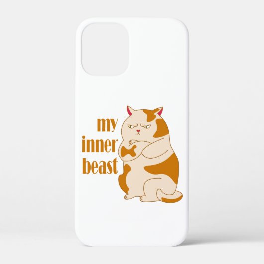 私の内獣怠惰な太った猫のやる気を起こさせる引用文 Case-Mate iPhoneケース (裏面)