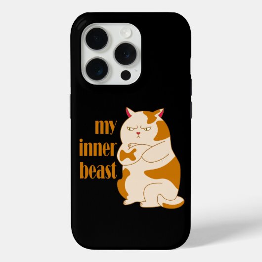 私の内獣怠惰な太った猫のやる気を起こさせる引用文 Case-Mate iPhoneケース (裏面)