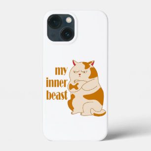 私の内獣怠惰な太った猫のやる気を起こさせる引用文 iPhone 13 MINIケース