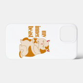 私の内獣怠惰な太った猫のやる気を起こさせる引用文 Case-Mate iPhoneケース (裏面 (横))