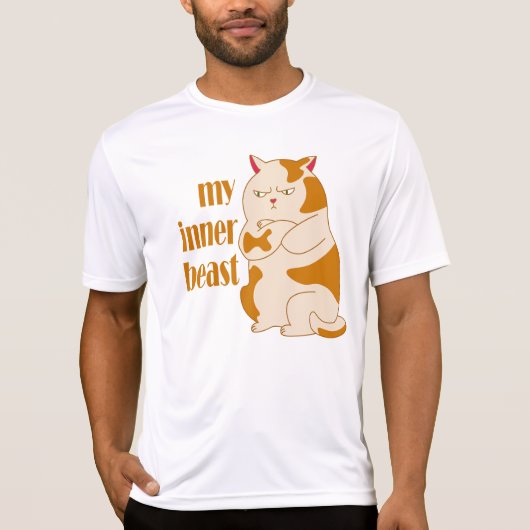 私の内獣怠惰な太った猫のやる気を起こさせる引用文 Tシャツ (正面)