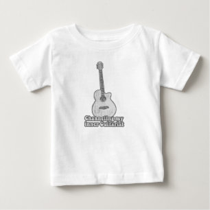 私の内部ギタリストをチャネリング。レトロブラック&ホワイト ベビーTシャツ