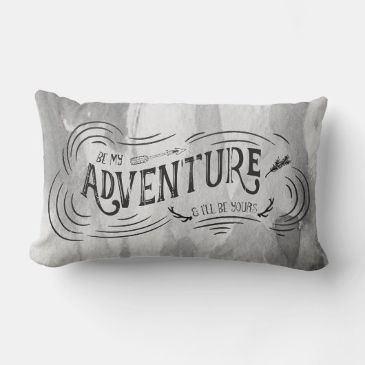 私の冒険と私はあなたの灰色の水色になる ランバークッション (正面)