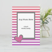 私の写真とバレンタインのピンクのハート シーズンカード (スタンド正面)