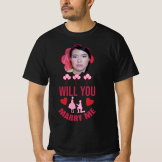 私の写真の結婚のプロポーズカスタムを結婚するか Tシャツ