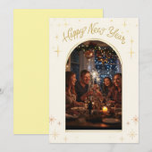 私の写真を使ったパーソナライズされた新年の挨 シーズンカード (正面/裏面)