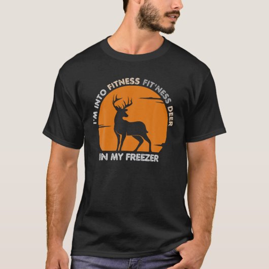 私の冷凍庫の鹿でフィットネスフィットのネス鹿に私は夢中 Tシャツ (正面)