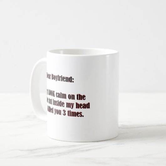 私の冷静さを正気の彼氏と間違えてはいけない コーヒーマグカップ (正面左)