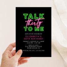 私の分まで騒げ！ダーティーな30歳の誕生日おめでとう ネオン・グリーンとピンクの30歳の誕生日お祝い