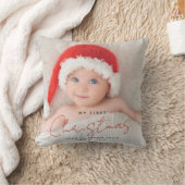 私の初めてのクリスマスかわいいエレガントベビー写真 クッション (ブランケット)